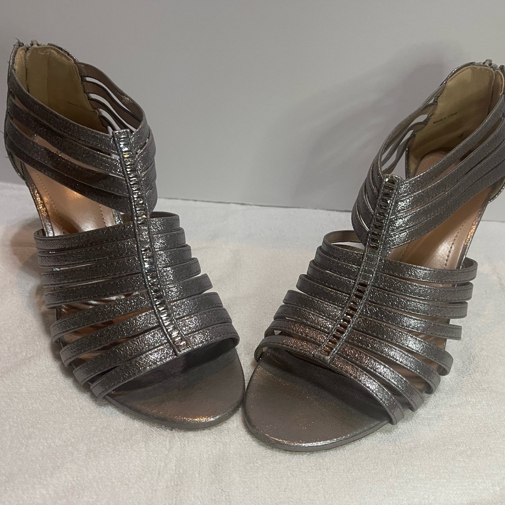 Style & Co. Metallic Strappy Heels